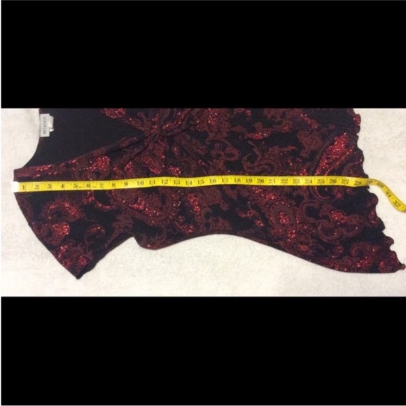 METAPHOR  Black And Red Twist Knot Blouse
With BLING SIZE XL - Picture 11 of 14
